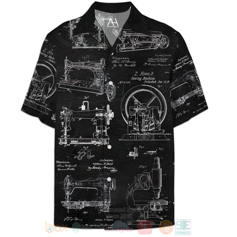 Sewing Machine Patent Hawaiian Shirt