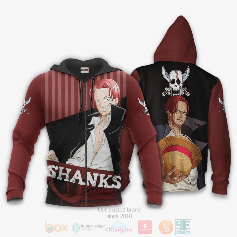 BEST Anime Shanks Red-Haired One Piece All Over Print Hoodie-Bomber Jacket 1 Shanks Red Haired One Piece Anime 3D Hoodie Bomber Jacket