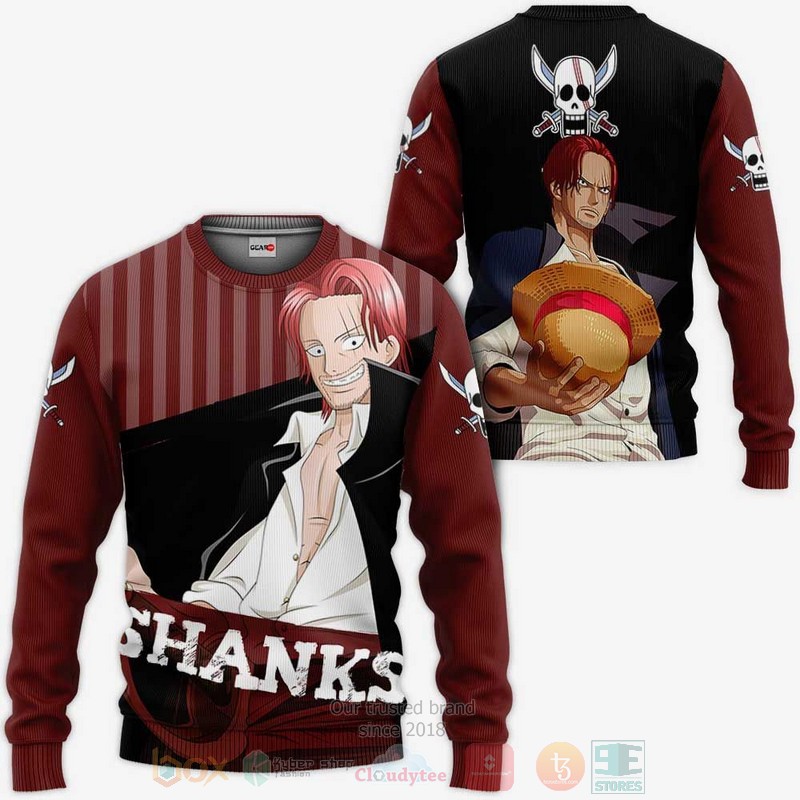 BEST Anime Shanks Red-Haired One Piece All Over Print Hoodie-Bomber Jacket 2 Shanks Red Haired One Piece Anime 3D Hoodie Bomber Jacket 1