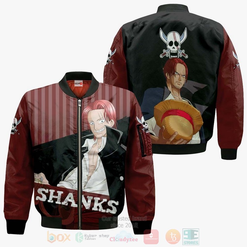 BEST Anime Shanks Red-Haired One Piece All Over Print Hoodie-Bomber Jacket 4 Shanks Red Haired One Piece Anime 3D Hoodie Bomber Jacket 1 2 3