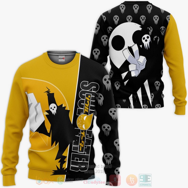 BEST Anime Shinigami Soul Eater All Over Print Hoodie-Bomber Jacket 2 Shinigami Custom Soul Eater Anime 3D Hoodie Bomber Jacket 1