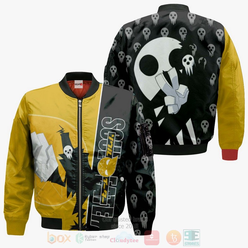 BEST Anime Shinigami Soul Eater All Over Print Hoodie-Bomber Jacket 4 Shinigami Custom Soul Eater Anime 3D Hoodie Bomber Jacket 1 2 3