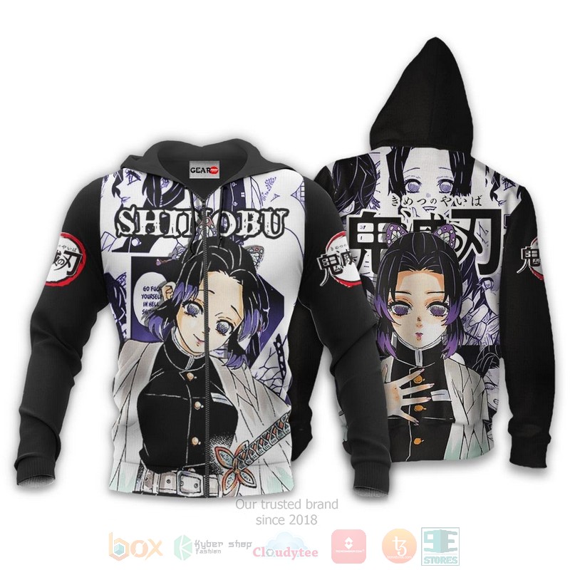 Shinobu Kocho Custom Kimetsu Anime Manga 3D Hoodie Bomber Jacket