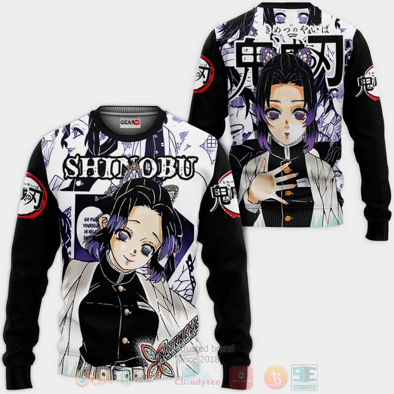 BEST Anime Shinobu Kocho Kimetsu Anime-Manga All Over Print Hoodie-Bomber Jacket 2 Shinobu Kocho Custom Kimetsu Anime Manga 3D Hoodie Bomber Jacket 1