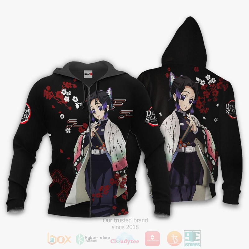 Shinobu Kocho Custom Kimetsu Anime Black 3D Hoodie Bomber Jacket