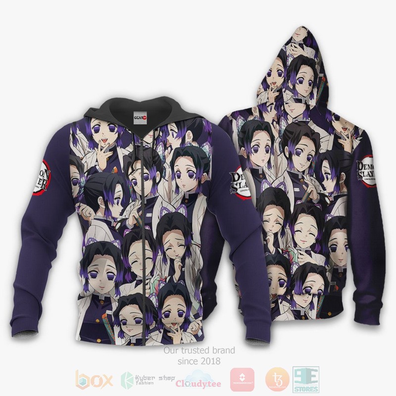Shinobu Kocho Custom Kimetsu Anime Purple 3D Hoodie Bomber Jacket