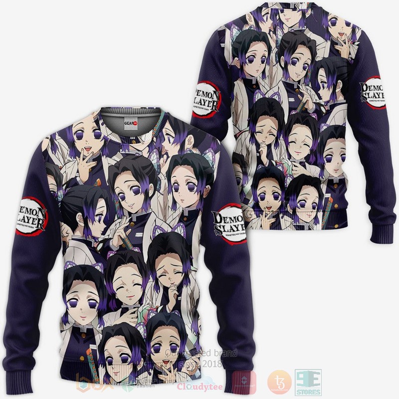 BEST Anime Shinobu Kocho Kimetsu Purple All Over Print Hoodie-Bomber Jacket 2 Shinobu Kocho Custom Kimetsu Anime Purple 3D Hoodie Bomber Jacket 1