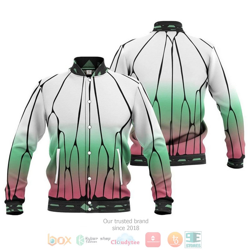 BEST Shinobu Kocho Demon Slayer Casual Cosplay Costume 3D Printed Varsity Jacket 3 Shinobu Kocho Demon Slayer Anime Casual Cosplay Costume Baseball Jacket