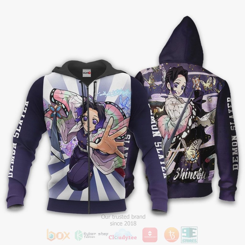 BEST Anime Shinobu Kochou Kimetsu All Over Print Hoodie-Bomber Jacket 12 Shinobu Kochou Kimetsu Anime 3D Hoodie Bomber Jacket