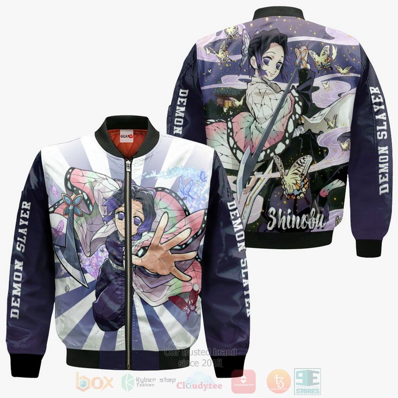 BEST Anime Shinobu Kochou Kimetsu All Over Print Hoodie-Bomber Jacket 4 Shinobu Kochou Kimetsu Anime 3D Hoodie Bomber Jacket 1 2 3