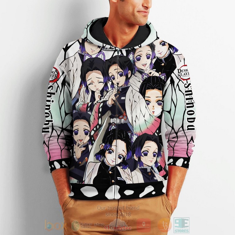 Shinobu Zip Kimetsus Anime 3D Zip Hoodie 1