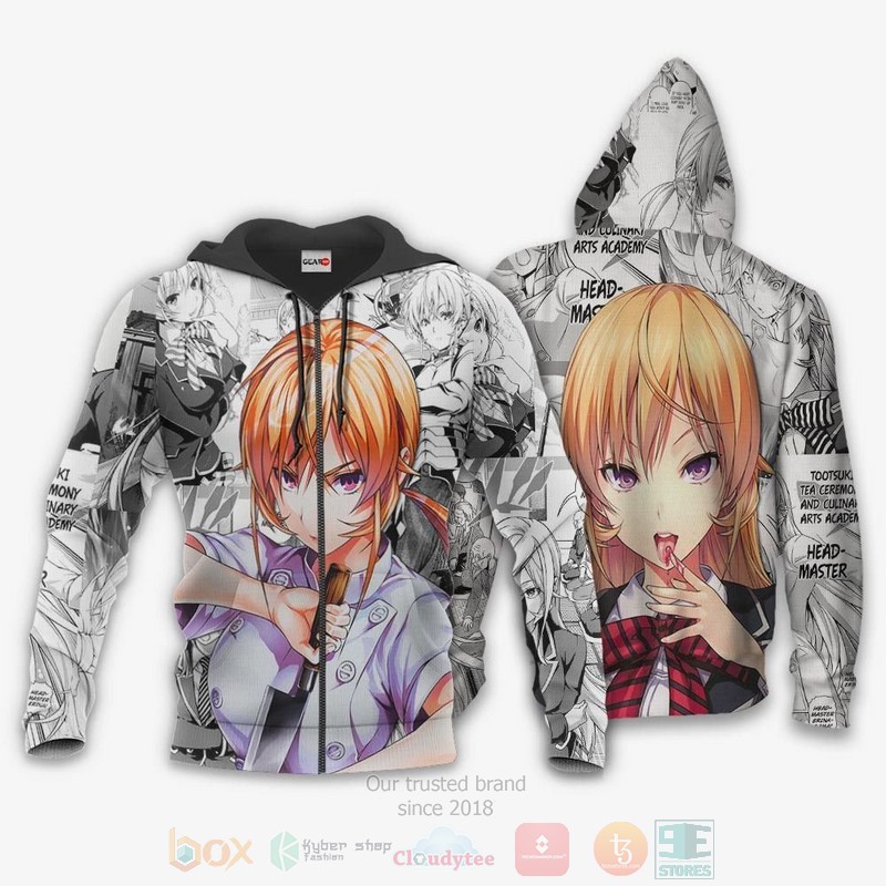 BEST Anime Shokugeki no Soma Nakiri Erina Food Wars All Over Print Hoodie-Bomber Jacket 12 Shokugeki no Soma Nakiri Erina Food Wars Anime 3D Hoodie Bomber Jacket