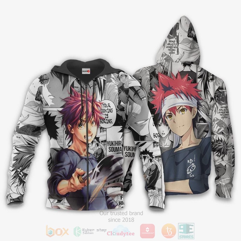 BEST Anime Shokugeki no Soma Yukihira Souma Food Wars All Over Print Hoodie-Bomber Jacket 13 Shokugeki no Soma Yukihira Souma Food Wars Anime 3D Hoodie Bomber Jacket