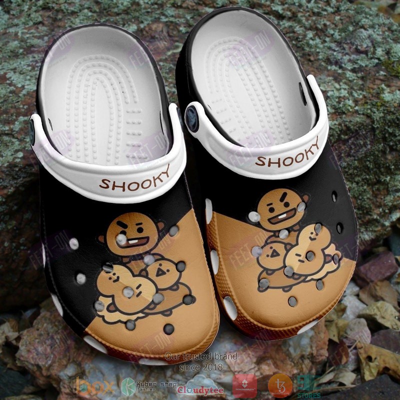 Shooky BT21 BTS brown black crocs crocband clog