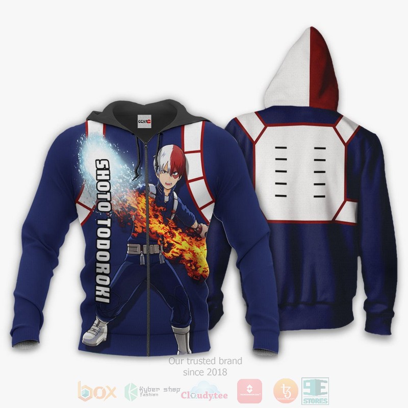 BEST Anime Shoto Todoroki My Hero Academia All Over Print Hoodie-Bomber Jacket 1 Shoto Todoroki Custom Anime My Hero Academia 3D Hoodie Bomber Jacket