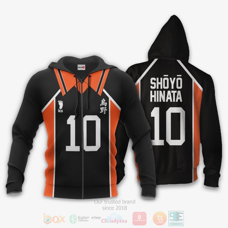 Shoyo Hinata Uniform Number 10 Karasuno Anime Haikyuu 3D Hoodie Shirt