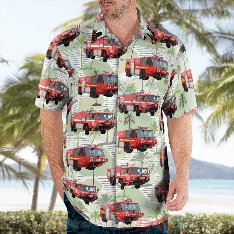 BEST Shropshire, England, United Kingdom, RAF Shawbury Fire Dept 3D Aloha Shirt word2