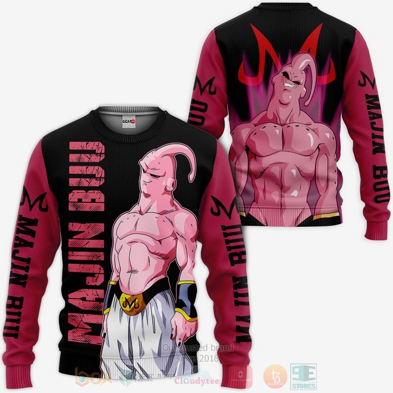 BEST Anime Skinny Majin Buu Dragon Ball All Over Print Hoodie-Bomber Jacket 2 Skinny Majin Buu Anime Dragon Ball 3D Hoodie Bomber Jacket 1