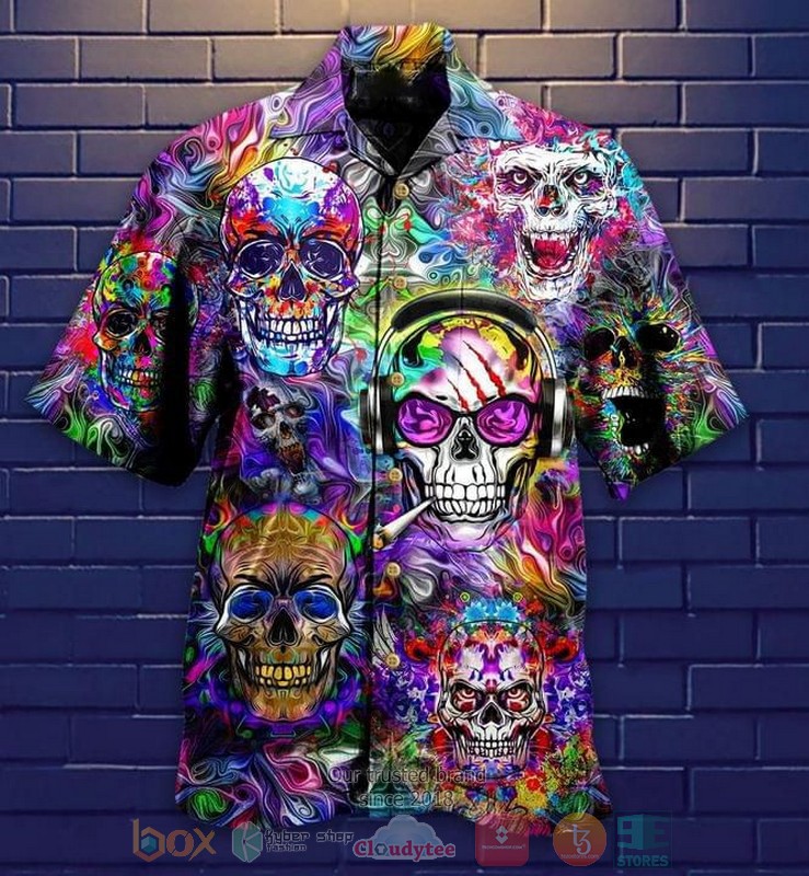 Skull Hippie Hawaiian Shirt