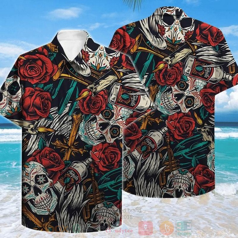 BEST Skull Tropical All Over Print Tropical Shirt 3 Skull Tropical Short Sleeve Hawaiian Shirt