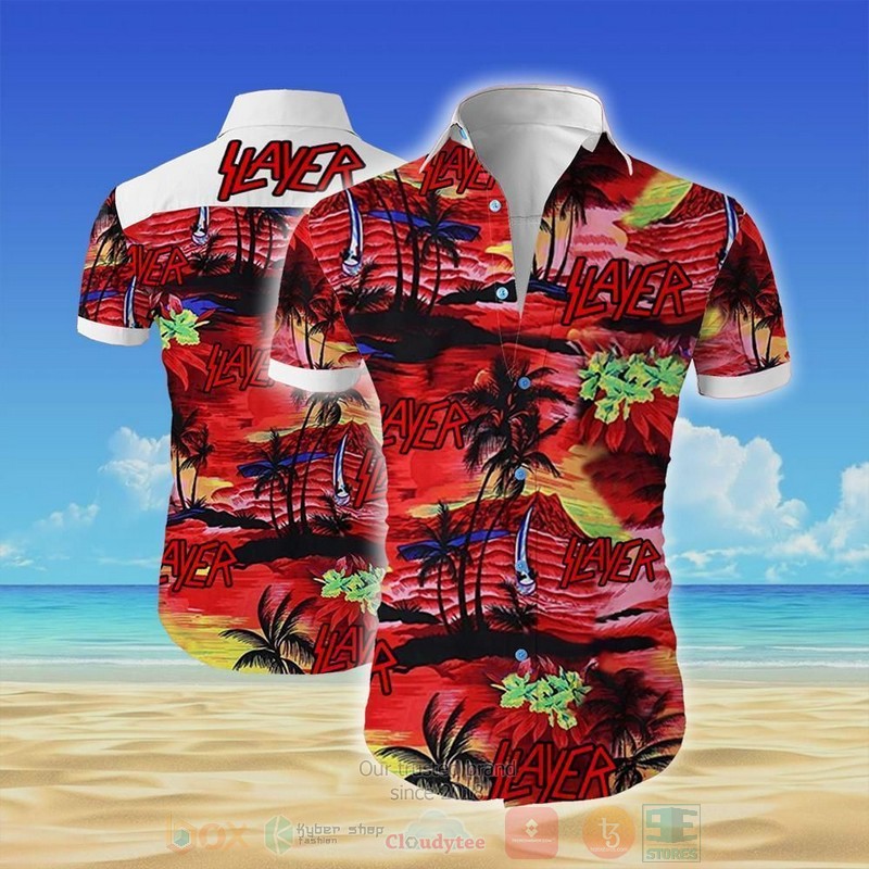 BEST Slayer Rock Band Music All Over Print Aloha Shirt 3 Slayer Rock Band Music Short Sleeve Hawaiian Shirt