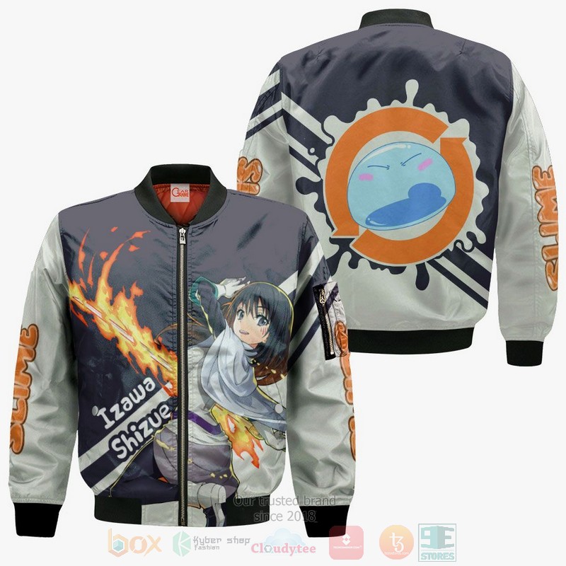 BEST Anime Slime Izawa Shizue TenSura All Over Print Hoodie-Bomber Jacket 4 Slime Izawa Shizue TenSura Anime 3D Hoodie Bomber Jacket 1 2 3
