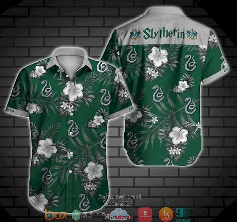 Slytherin Harry Potter Logo Hawaii Short Sleeve Hawaiian Shirt 2 Slytherin Harry Potter Logo Hawaii Short Sleeve Hawaiian Shirt