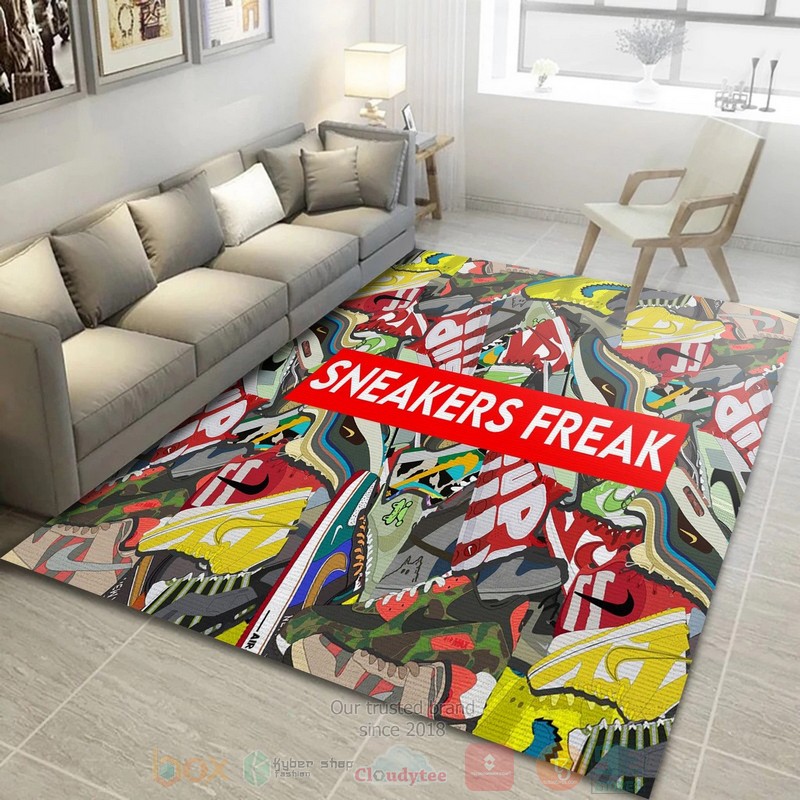 Sneakers Freak Fashion Logo Area Rugs 1