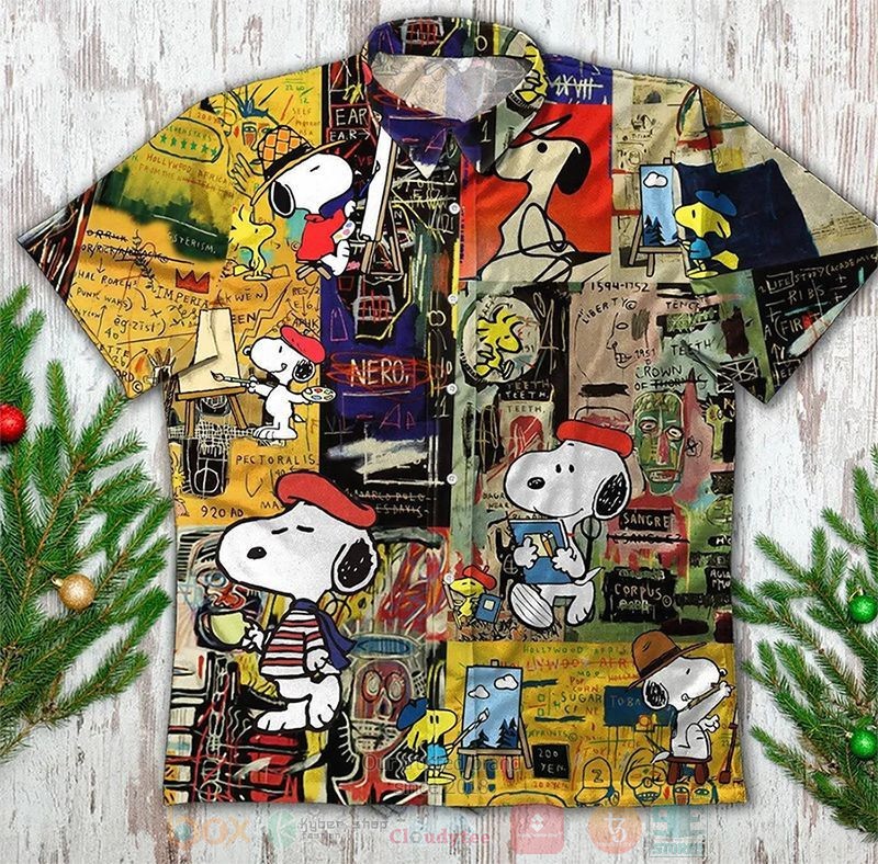 BEST Snoopy And Woodstock Cartoon Peaunts All Over Print Aloha Shirt 2 Snoopy And Woodstock Cartoon Peaunts Short Sleeve Hawaiian Shirt