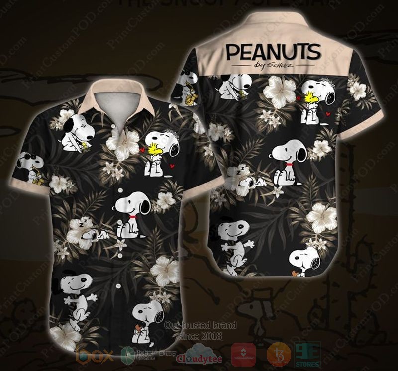 BEST Snoopy Cartoon Peanuts All Over Print Aloha Shirt 2 Snoopy Cartoon Peanuts Short Sleeve Hawaiian Shirt