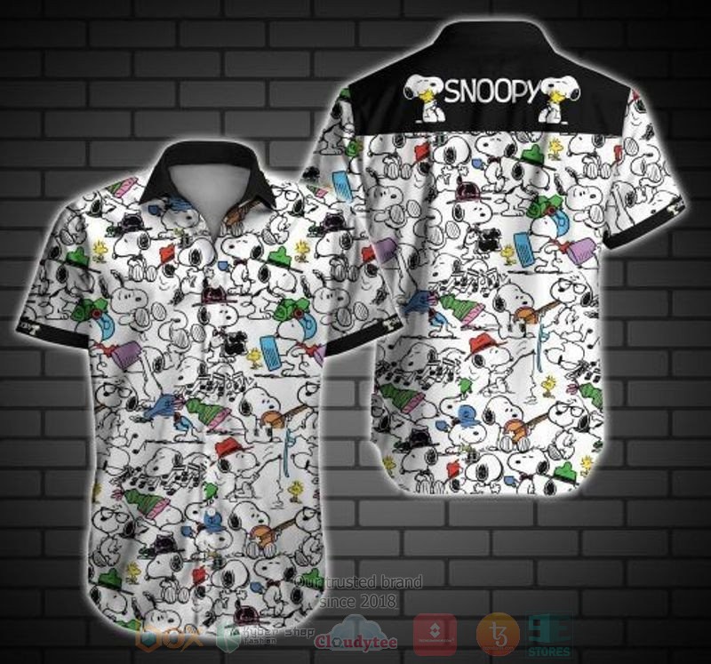 BEST Snoopy Cartoon Peanuts White All Over Print Tropical Shirt 3 Snoopy Cartoon Peanuts White Short Sleeve Hawaiian Shirt