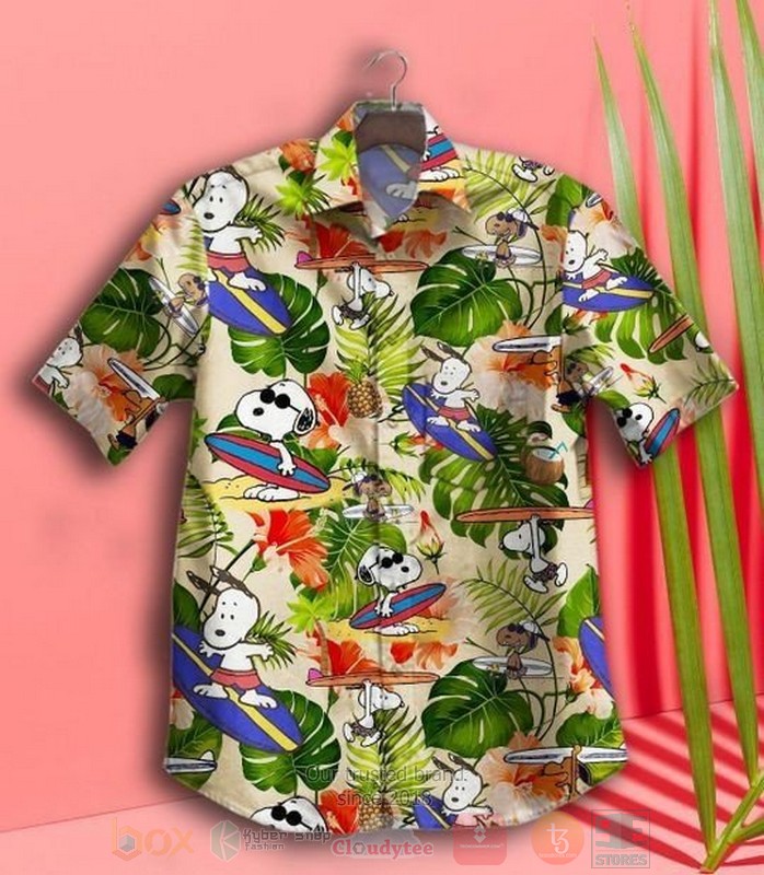 Snoopy Cute The Beach Short Sleeve Hawaiian Shirt
