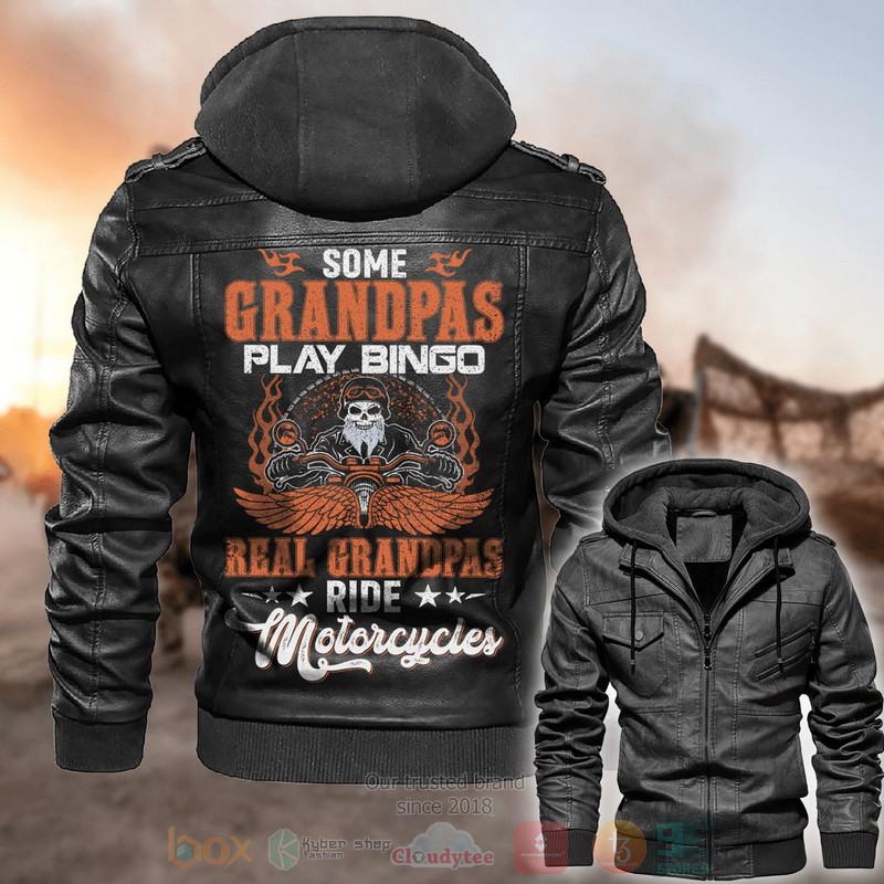 Some Grandpas Play Bingo Real Grandpas Ride Motorcycles Leather Jacket