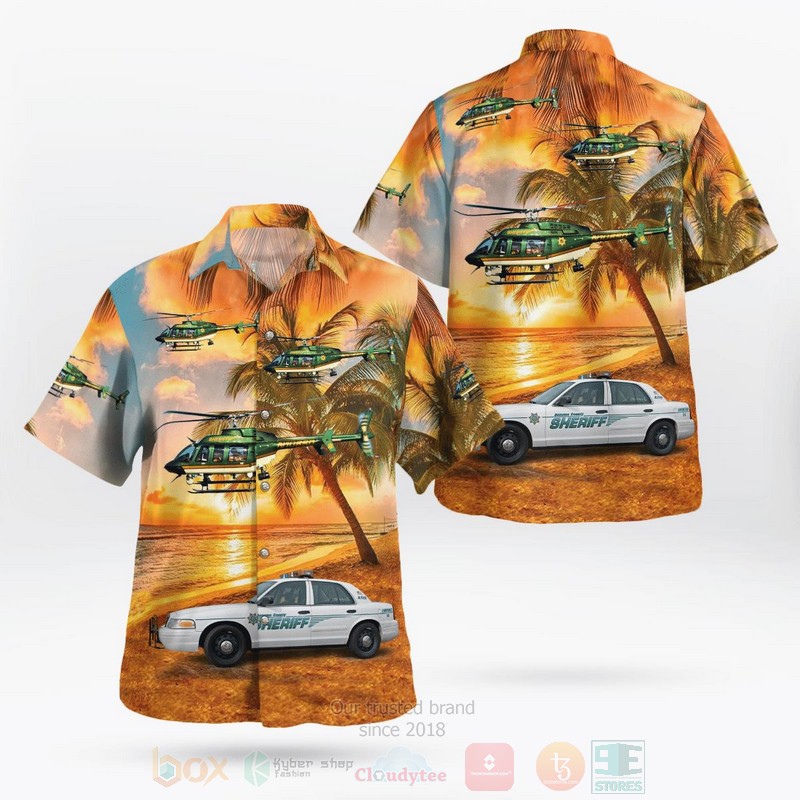 Sonoma County Sheriff Helicopter BELL 407 and Car Hawaiian Shirt