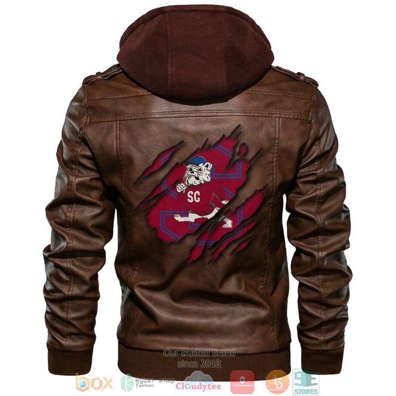 South Carolina State Bulldogs NCAA Brown Leather Jacket