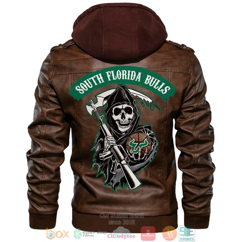 South Florida Bulls NCAA Basketball Brown Leather Jacket