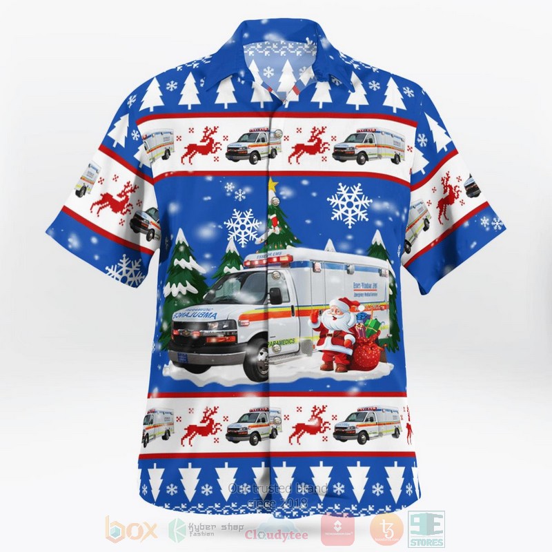 BEST South Western Ontario, Canada, Essex-Windsor EMS Christmas Blue 3D Aloha Shirt 3 BEST South Western Ontario, Canada, Essex-Windsor EMS Christmas Blue 3D Aloha Shirt word1