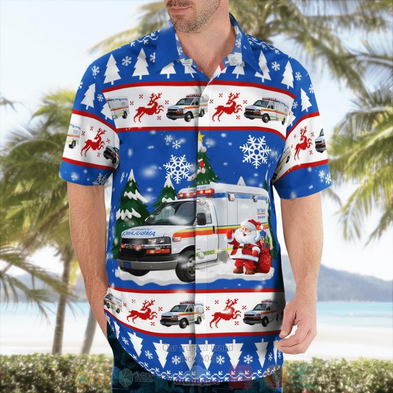 BEST South Western Ontario, Canada, Essex-Windsor EMS Christmas Blue 3D Aloha Shirt 4 BEST South Western Ontario, Canada, Essex-Windsor EMS Christmas Blue 3D Aloha Shirt word1