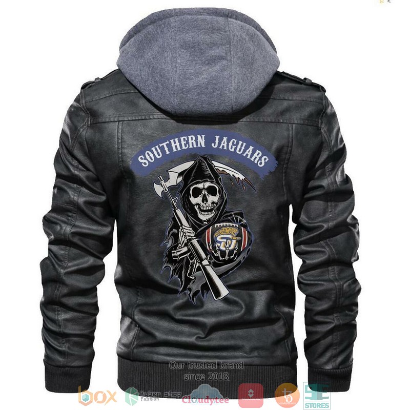 Southern Jaguars NCAA Football Black Leather Jacket 5 Southern Jaguars NCAA Football Black Leather Jacket