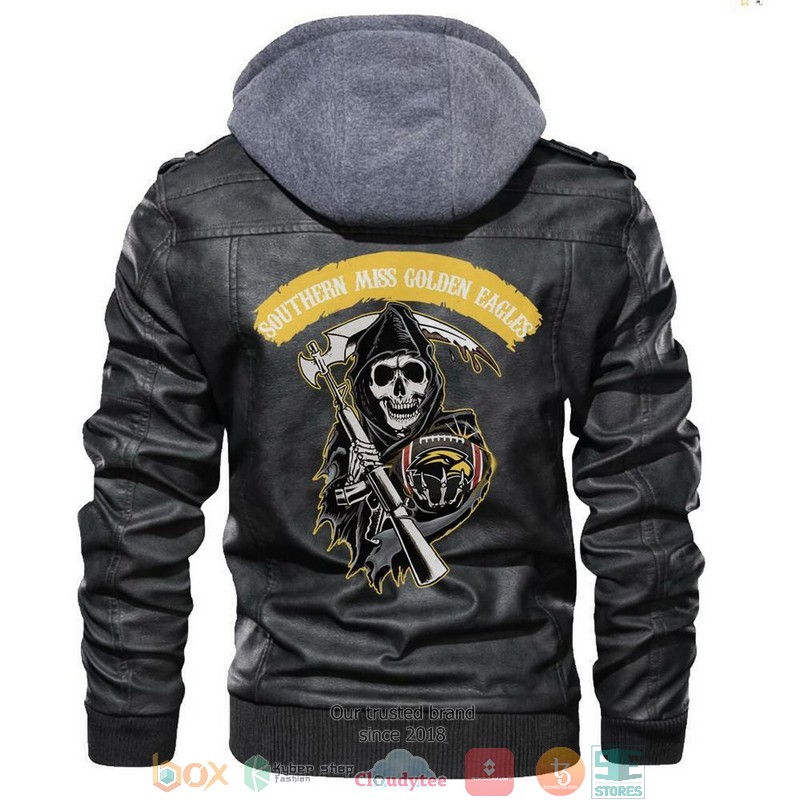 Southern Miss Golden Eagles NCAA Football Black Leather Jacket