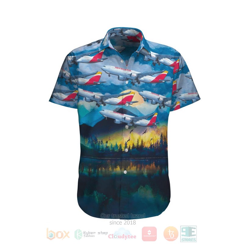Spain Iberia Lineas Aereas de Espana Airbus A330 202 Hawaiian Shirt