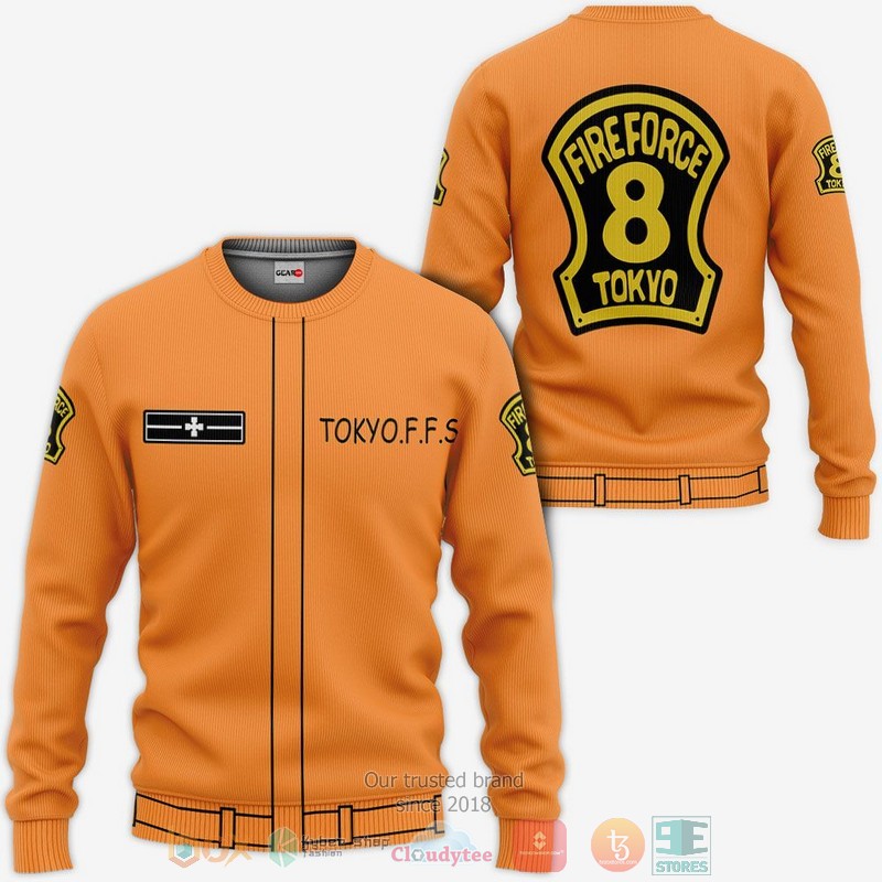 NEW Special Fire Force Company 8 Casual Uniform Fire Force Anime Full Printed 3D Sweater, Hoodie 2 Special Fire Force Company 8 Casual Uniform Fire Force Anime 3D Hoodie Bomber Jacket 1
