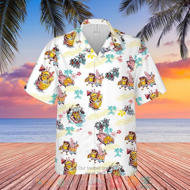 BEST SpongeBob SquarePants Summer Cartoon Peanuts Short Sleeve Hawaii Shirt 1 SpongeBob SquarePants Summer Cartoon Peanuts Hawaiian Shirt