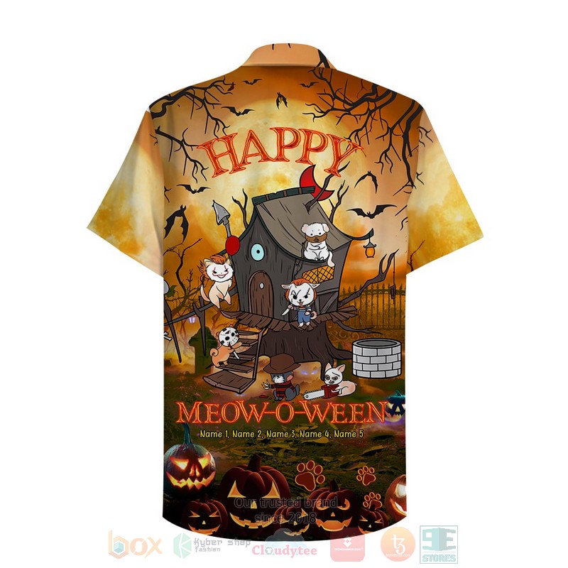 BEST Spooky Gifts For Cat Lovers Happy Meow-O-Ween 3D Aloha Shirt word2