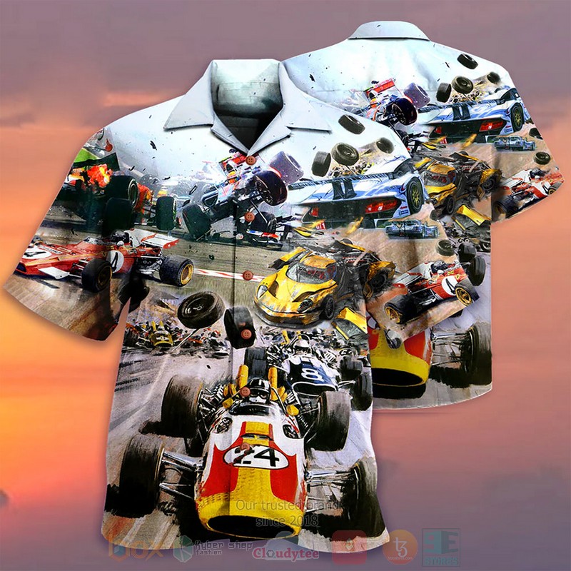 BEST Sport Car Racing 3D Aloha Shirt word3