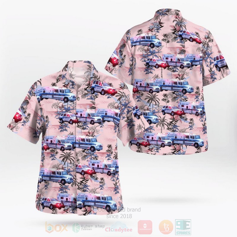 BEST St. Croix County, Wisconsin, St. Croix EMS Rescue Ambulance 3D Aloha Shirt word3