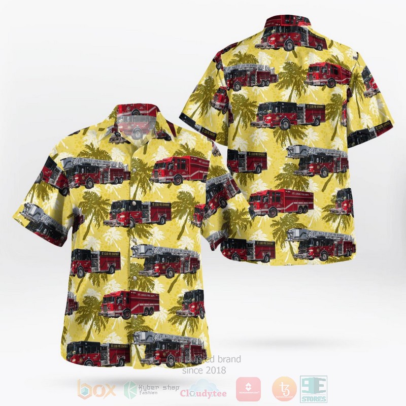 BEST St. Louis County, Missouri, St. Louis Fire Department 3D Aloha Shirt word1