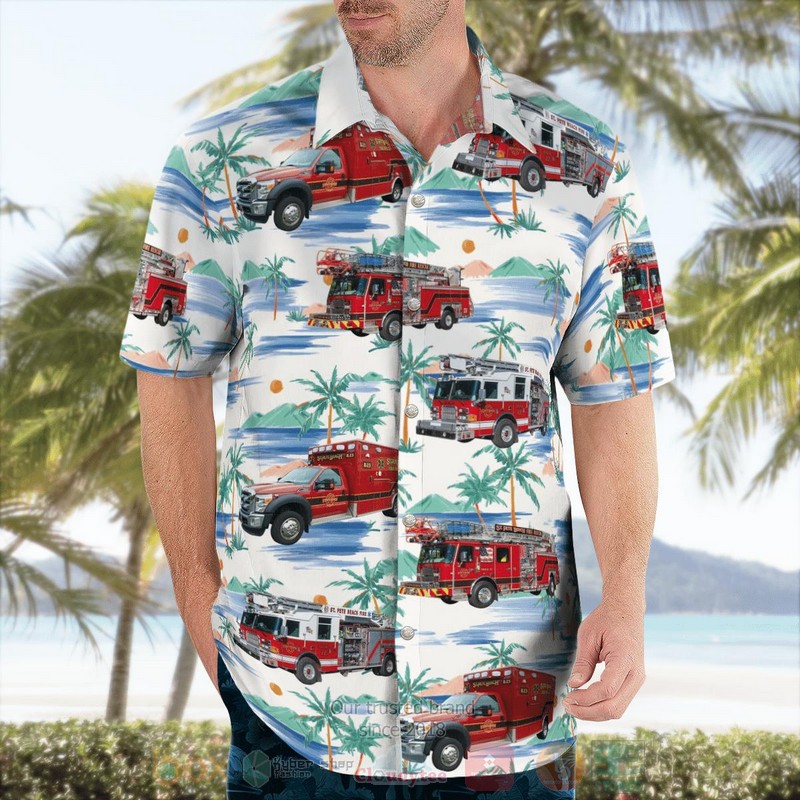 BEST St Pete Beach, Pinellas County, Florida, St. Pete Beach Fire Department 3D Aloha Shirt