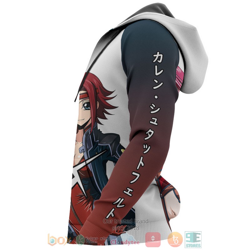 NEW Stadtfeld Kallen Code Geass Anime Full Printed 3D Sweater, Hoodie 6 Stadtfeld Kallen Code Geass Anime 3D Hoodie Bomber Jacket 1 2 3 4 5