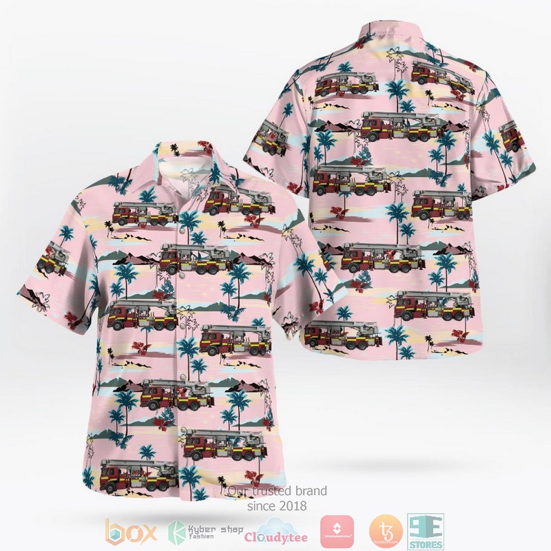 Staffordshire England United Kingdom Staffordshire Fire And Rescue Service Aerial Ladder Platform Hawaiian shirt word1